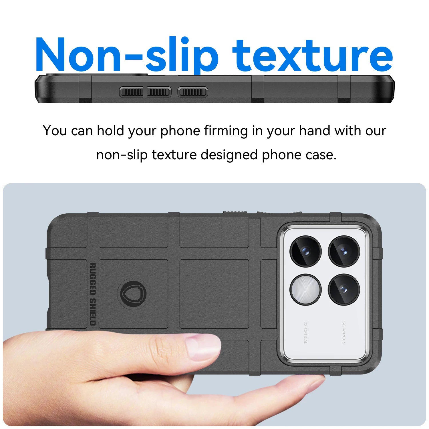 Non-slip Texture Shield Shockproof Soft TPU Silicone Protective Back Case for Xiaomi Poco X6 Pro