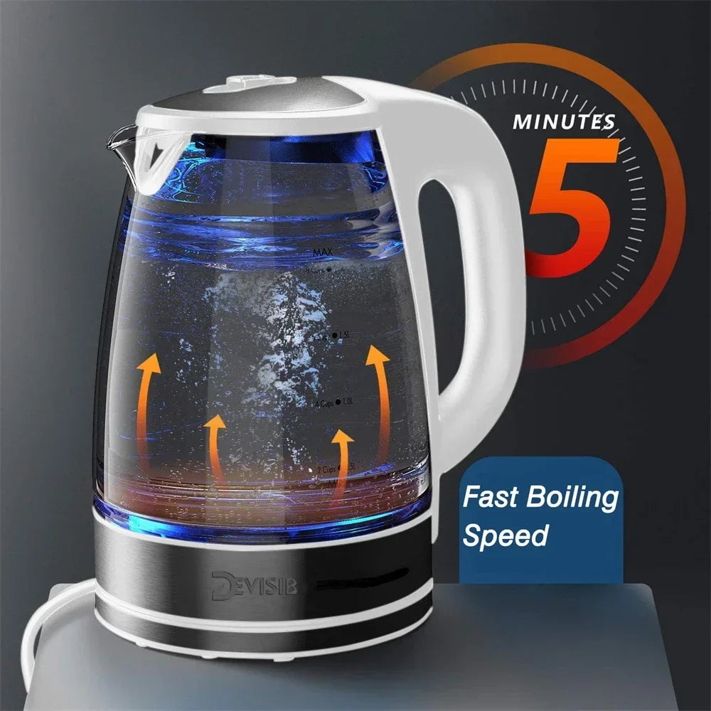 DEVISIB 2L Electric Kettle with Keep Warm Function and Variable Temperature