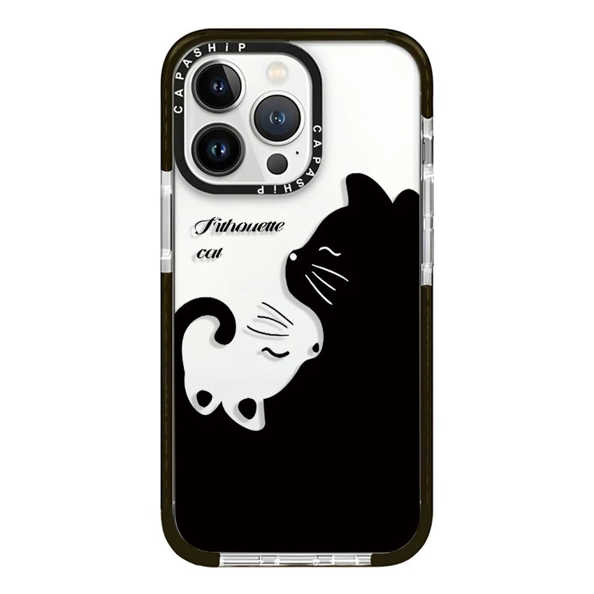 Fashion Cartoon Black Cat Soft TPU Shockproof Case for iPhone 16 Series