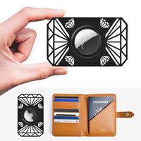 Diamond Pattern Wallet Card Holder for AirTag – Sleek, Secure, and Stylish