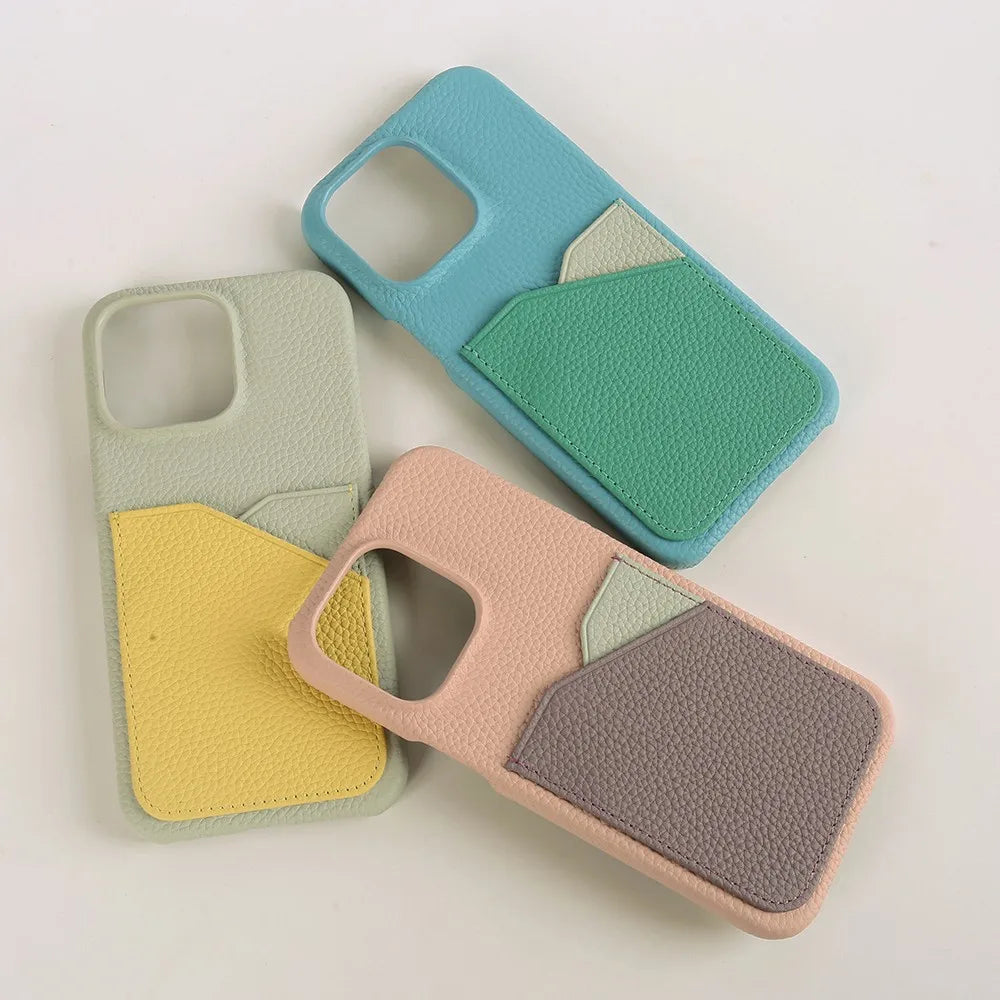 Genuine Leather Case with Card Slots iPhone 15 Series