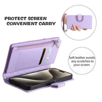 Zipper Wallet Flip Leather Phone Case with Long Lanyard for Samsung Galaxy S23 Series