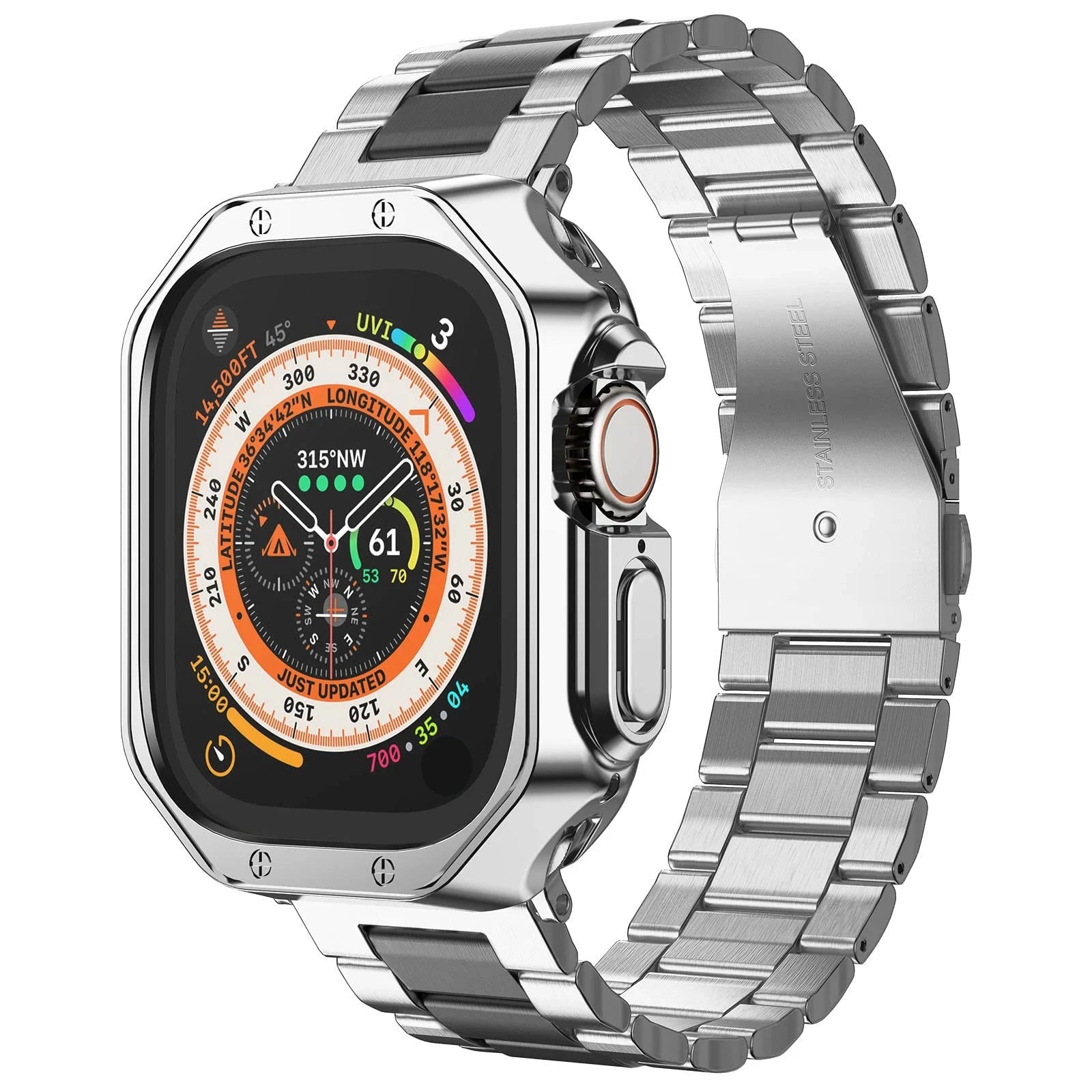 Protective TPU Case and Metal Bracelet Strap for Apple Watch