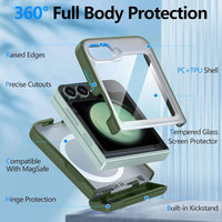 Samsung Galaxy Z Flip 6 Magnetic Case with Kickstand Holder & Full Armor Screen Protector