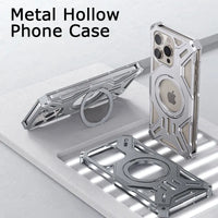 Magnetic Stand Metal Phone Case for iPhone 15 Series – Elegant & Functional