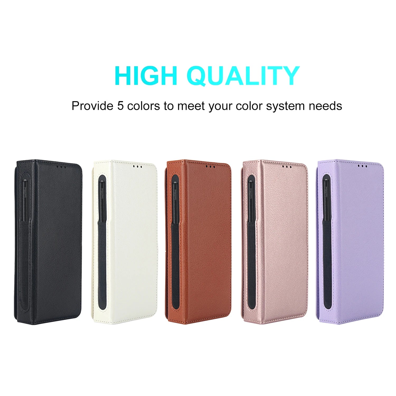 Premium Leather Double Buckle Card Slot Wallet Case for Samsung Galaxy Z Fold 5