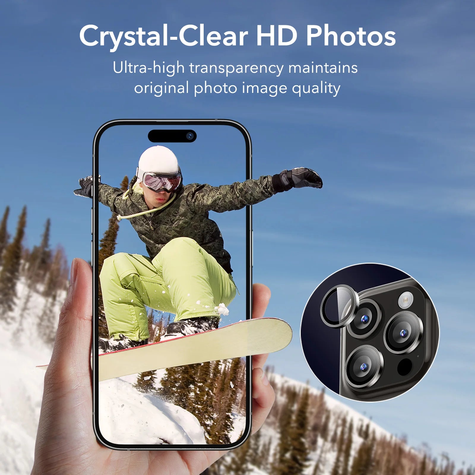 HD Individual Camera Lens Protectors for iPhone 15 Series