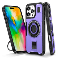 Shockproof PC Case with Rotatable Metal Holder for iPhone 16 Series