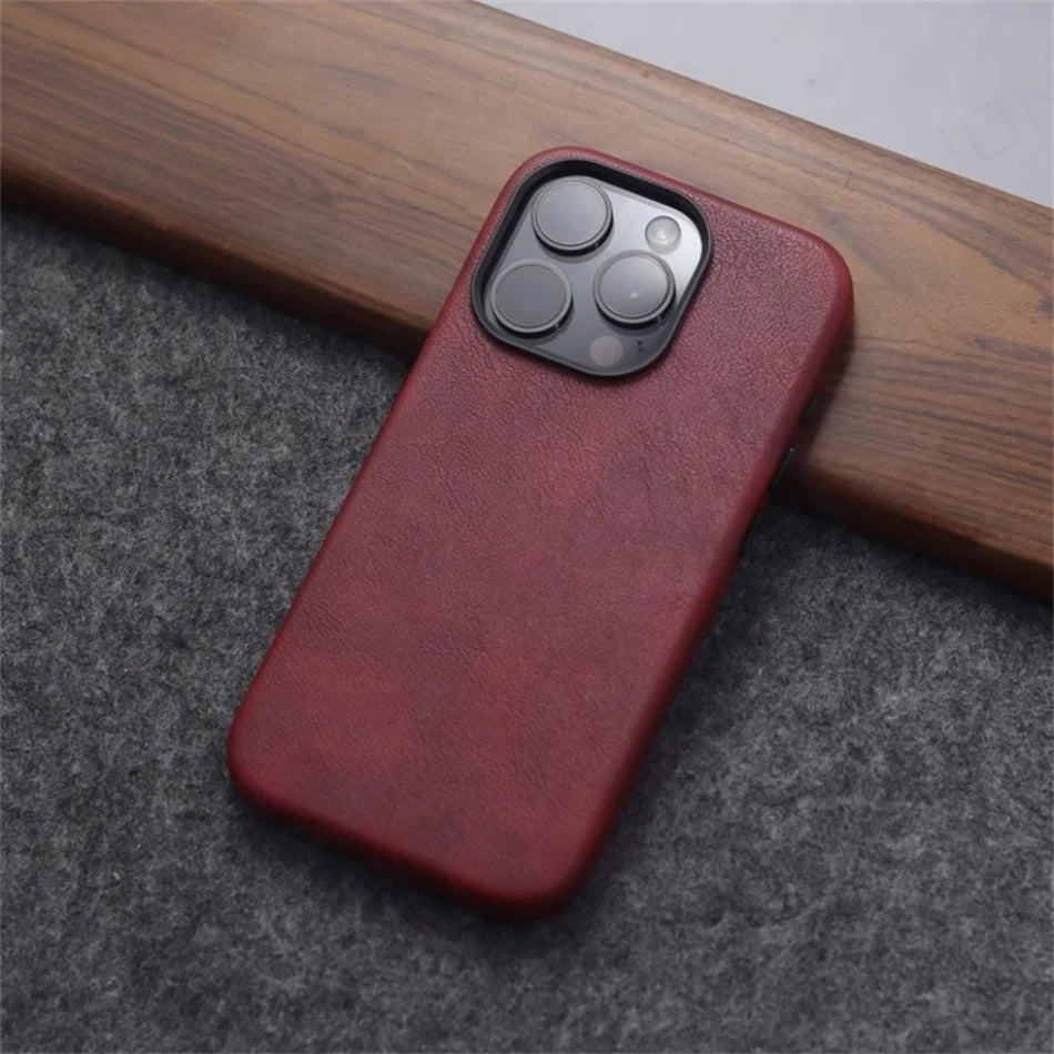 Luxury Leather MagSafe Case for iPhone 16 Series