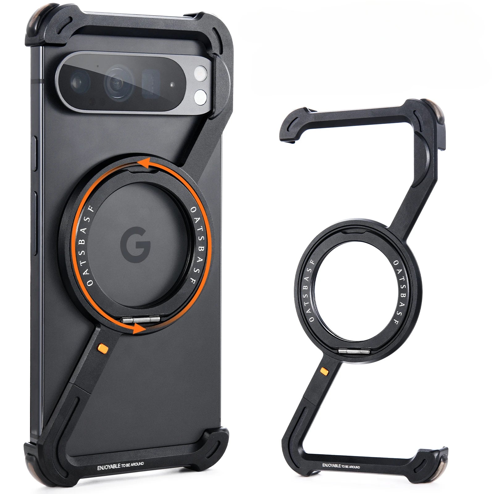 Shockproof Z-Shape Aluminium Phone Case with Magnetic Ring for Google Pixel 9 Series