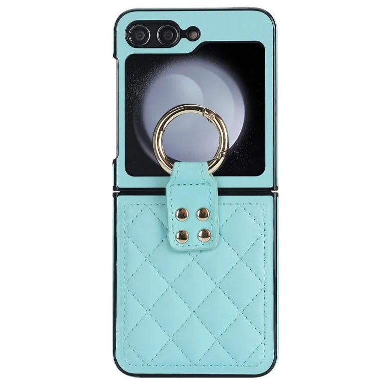 Shockproof Leather Ring Holder Case with Magnetic Protection for Samsung Galaxy Z Flip 6