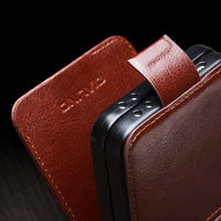 Retro Elegant Genuine Cowhide Leather Flip Case for Samsung Galaxy Z Flip 6