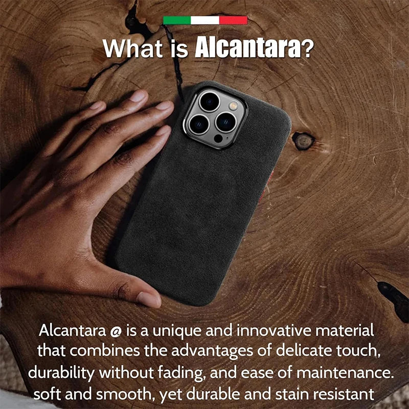 Luxury Italian Alcantara Leather Case for iPhone 16 Pro &amp; 16 Pro Max - Premium Protection, Elegant Design