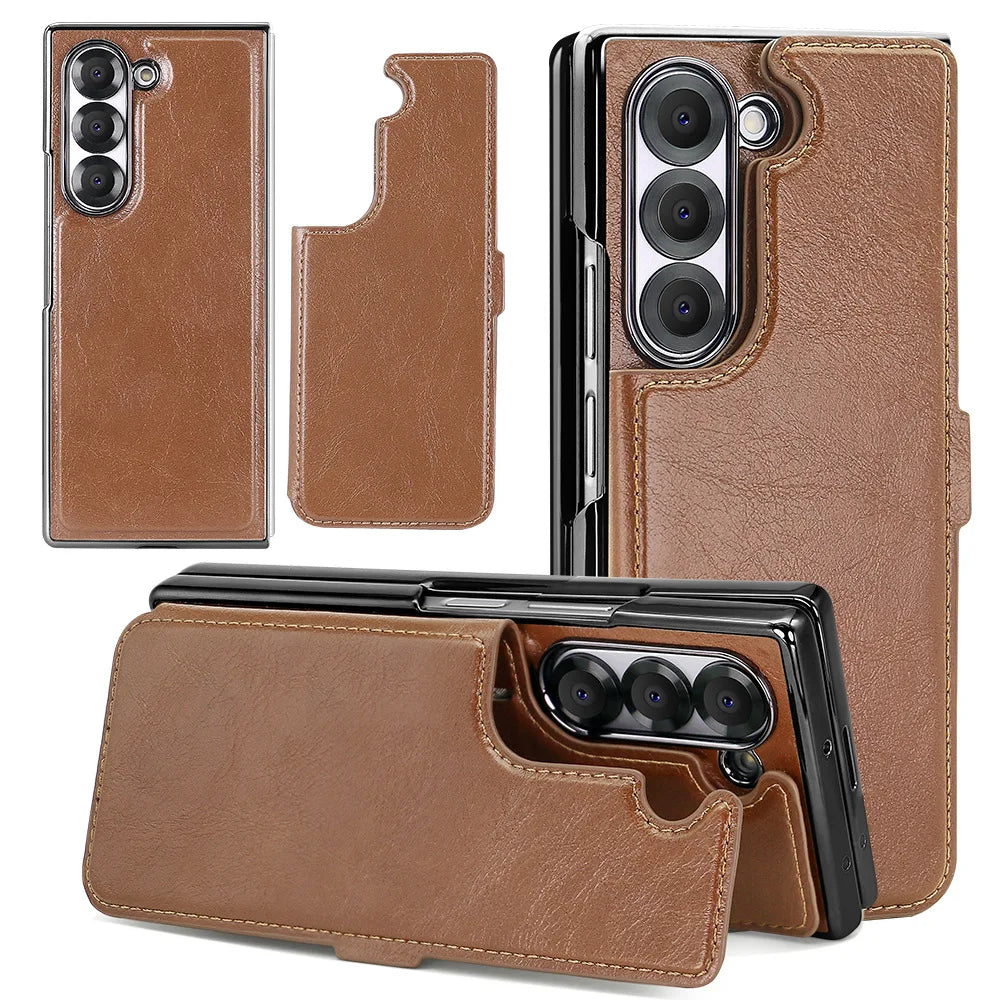 Retro Leather Detachable Wallet Case for Samsung Galaxy Z Fold 5