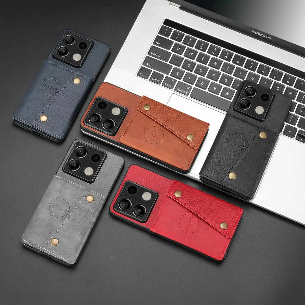 Magnetic Leather Card Back Case for Xiaomi Poco F6 Series