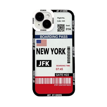 World City Travel Ticket Label Phone Case for iPhone 15 Series