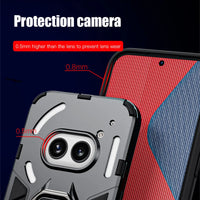 Shockproof Armor Case with Silicone+PC Material and Metal Ring Stand Holder for Nothing Phone 2a