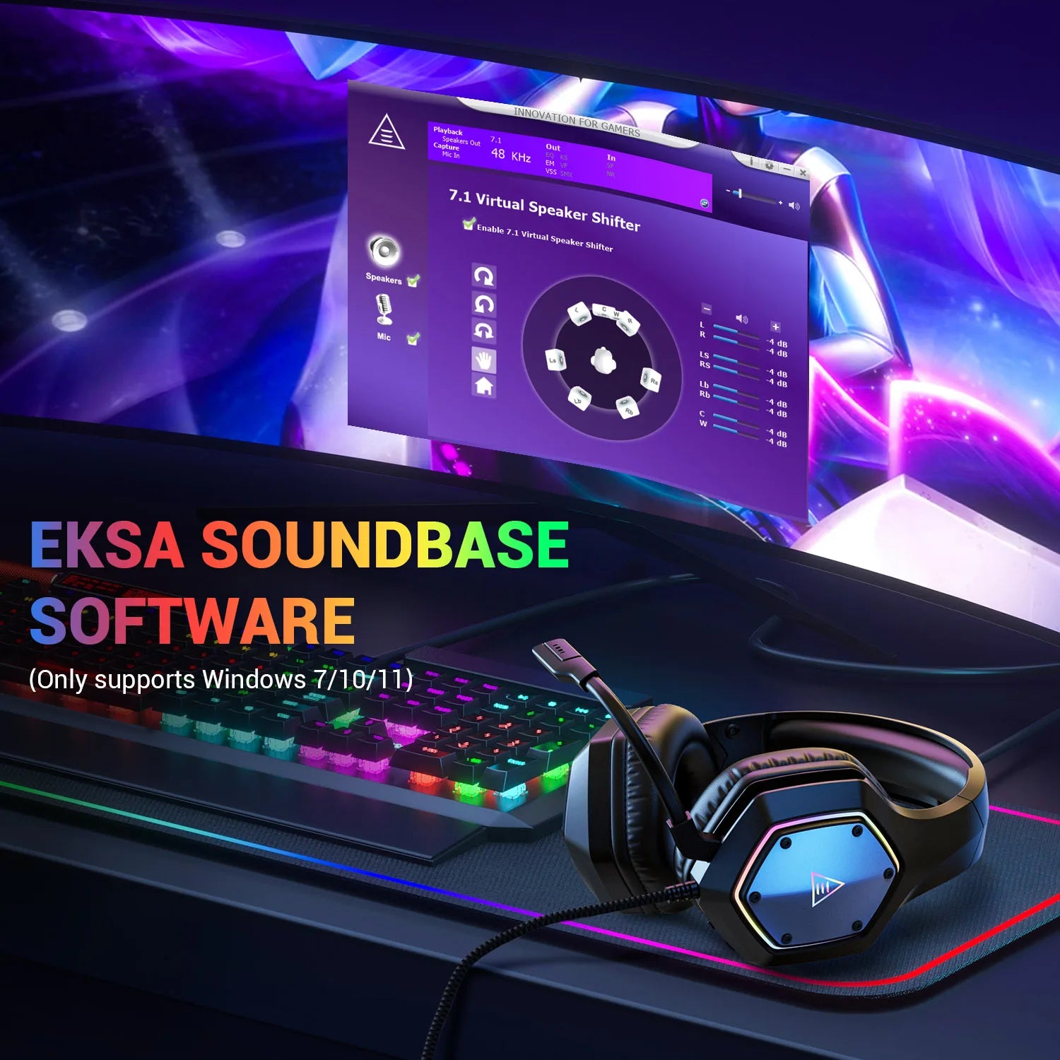 EKSA-E1000 V2 7.1 Surround RGB PC Gaming Headset