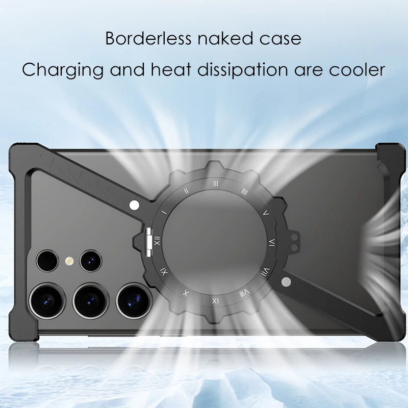 Z-Shaped Gear Design Aluminum Alloy Magnetic Case for Samsung Galaxy S24 Ultra