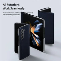 Faux PU Leather Flip Folio Case with Card Slot Holder for Samsung Galaxy Z Fold 5