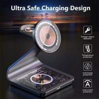 Bonola Magnetic 3-in-1 Wireless Charging Station for Samsung Galaxy Phones