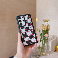 Cool Cherry Animal Lattice Tag Case for Samsung Galaxy S24 Series