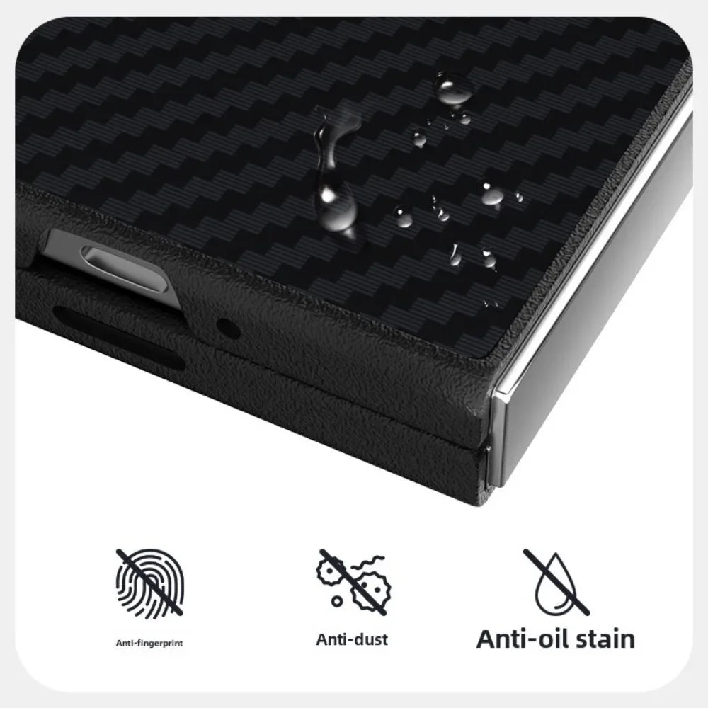 Samsung Galaxy Z Fold 6 Carbon Fiber Leather Magnetic Case