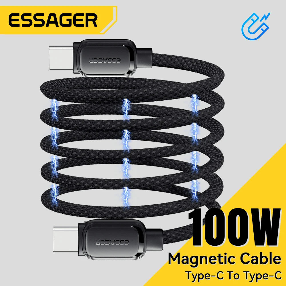 Essager PD 100W Magnetic Suction Type C to Type C Fast Charging Cable