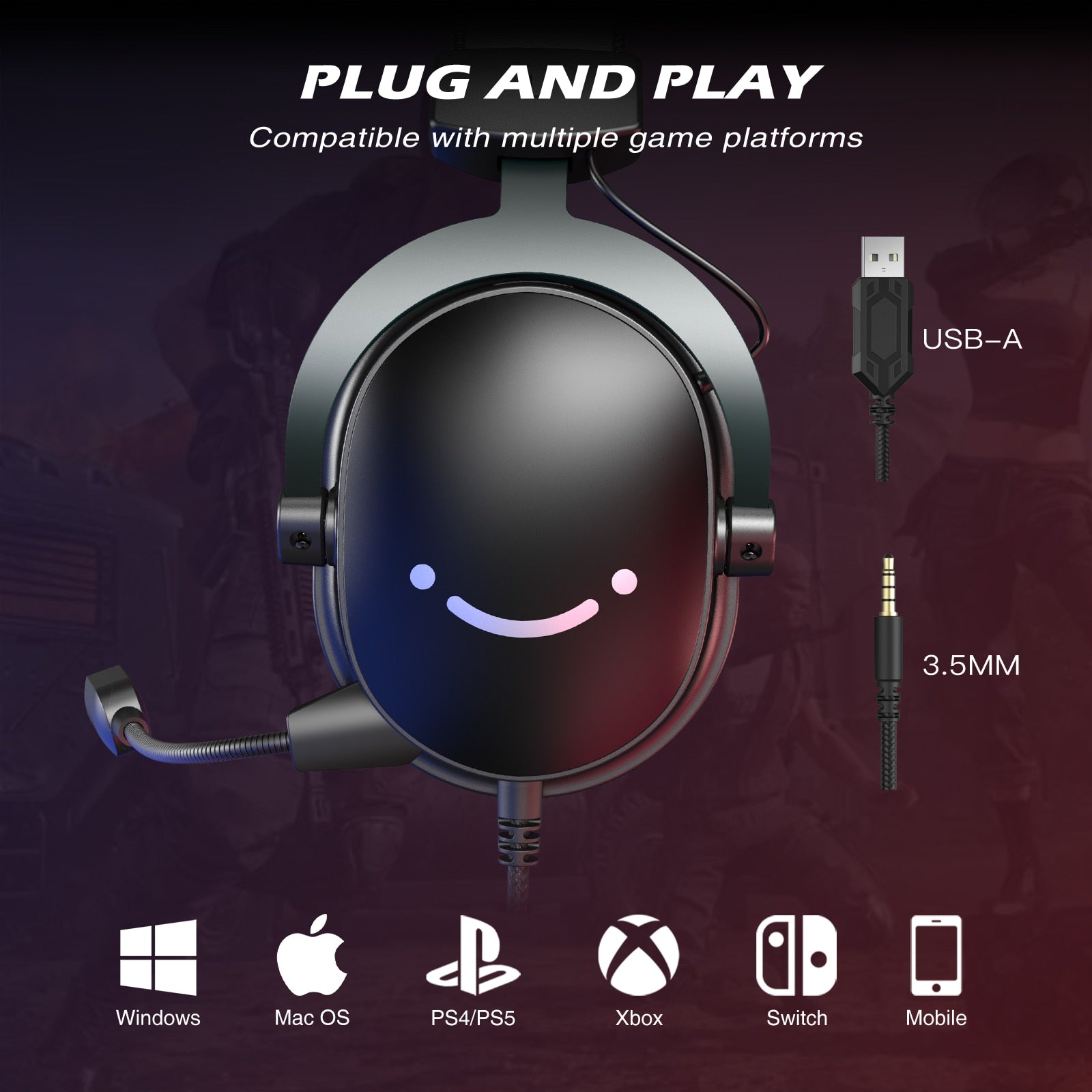 FIFINE 7.1 Surround 3.5 mm Jack USB Headset