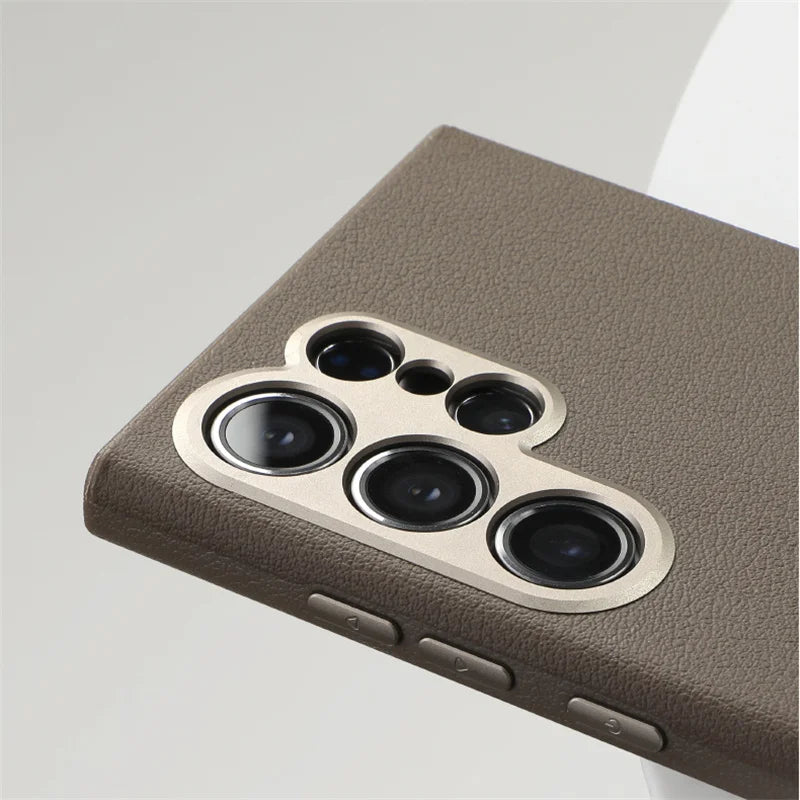 Solid Color Magnetic Leather Case for Samsung Galaxy S24 Series – Elegant & Protective