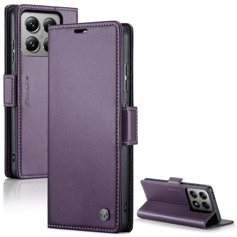 Retro Magnetic Leather Wallet Case for Xiaomi 14T Series