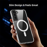 Magnetic Wireless Charging Transparent Phone Case for Samsung Galaxy S24 Series