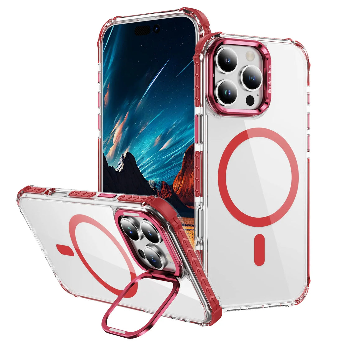 Colorful Transparent MagSafe Case with Four-Corner Anti-Fall Protection for iPhone 16 Series