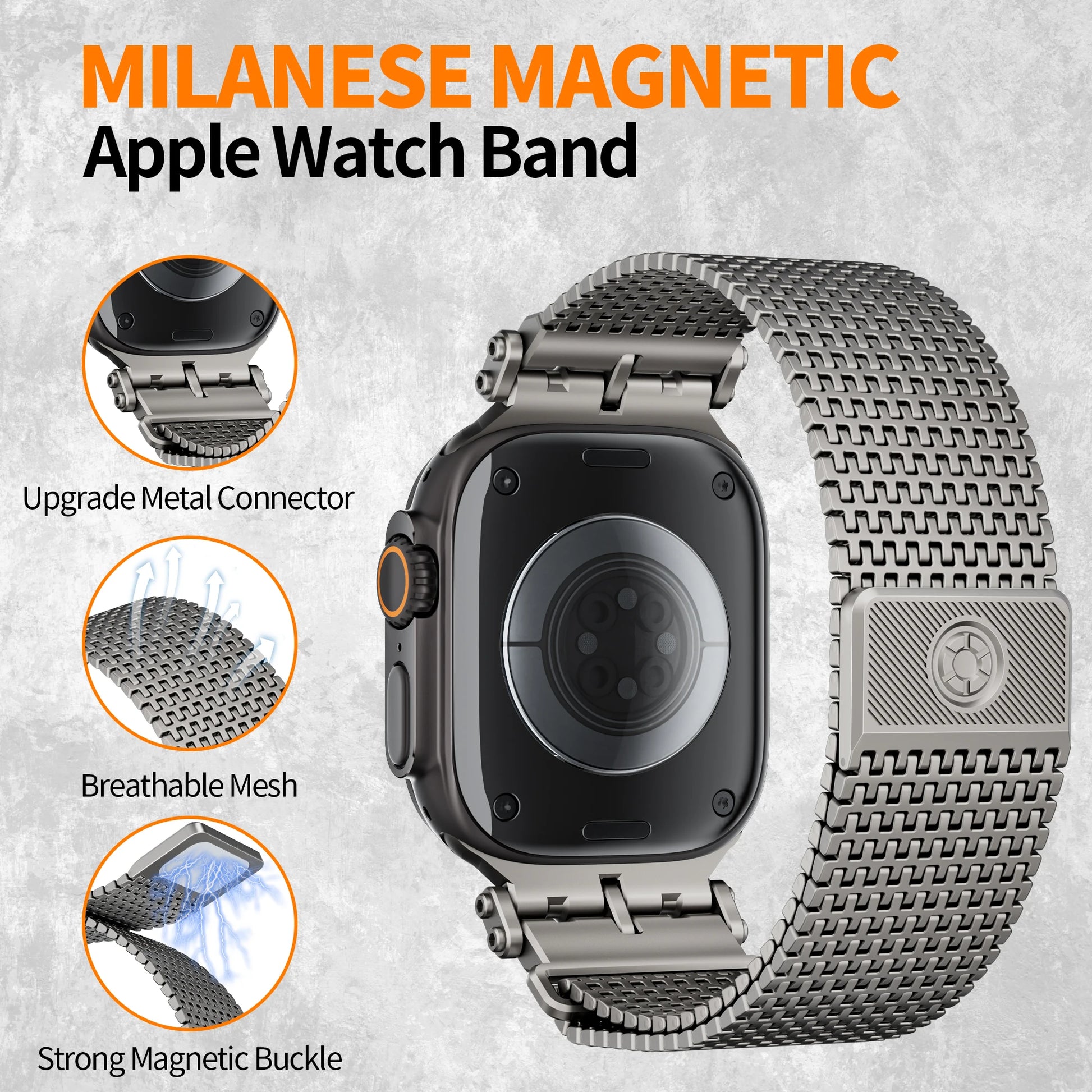 Stainless Steel Milanese Loop Strap for Apple Watch