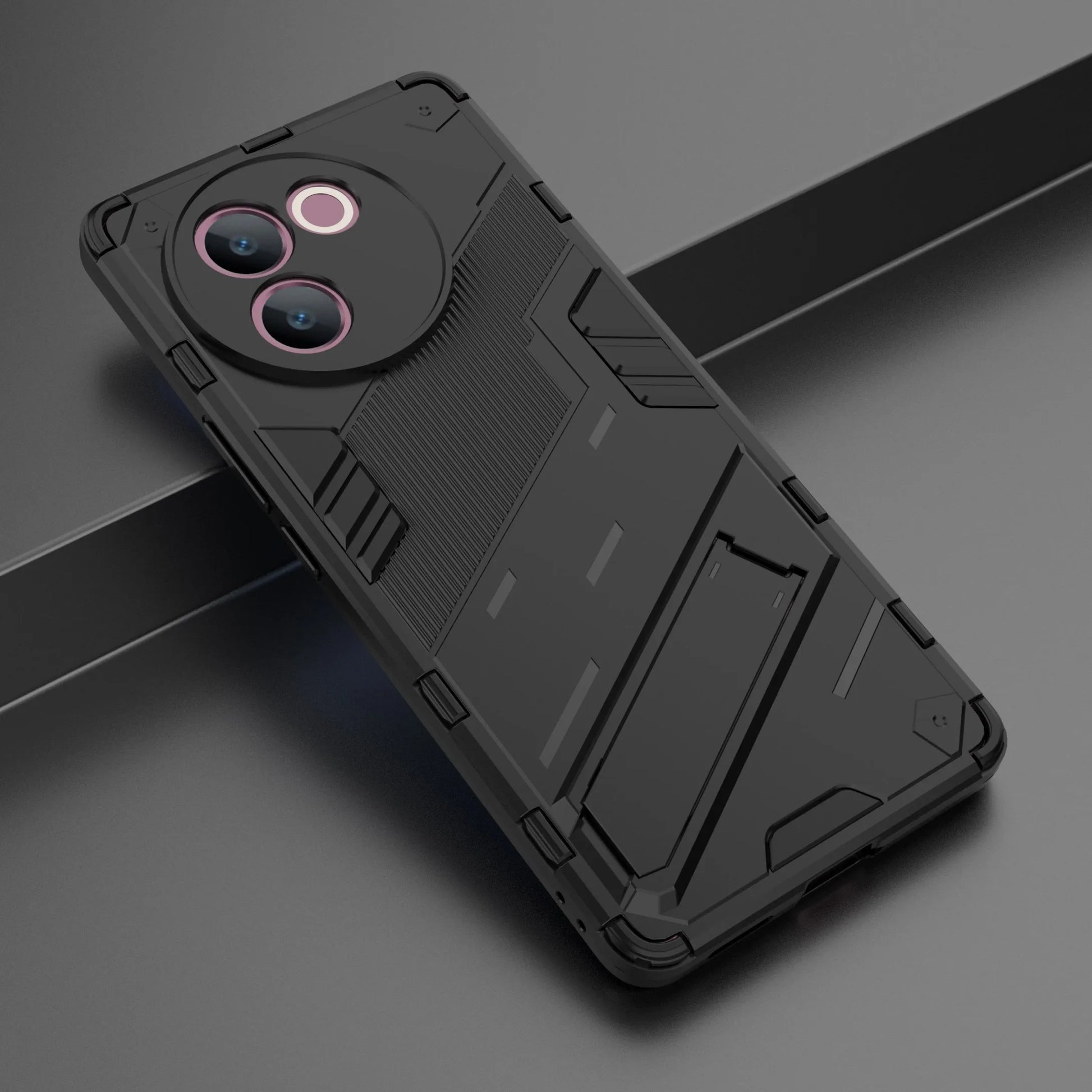 Punk Armor Shockproof Hard PC Stand Phone Case for Vivo V30E