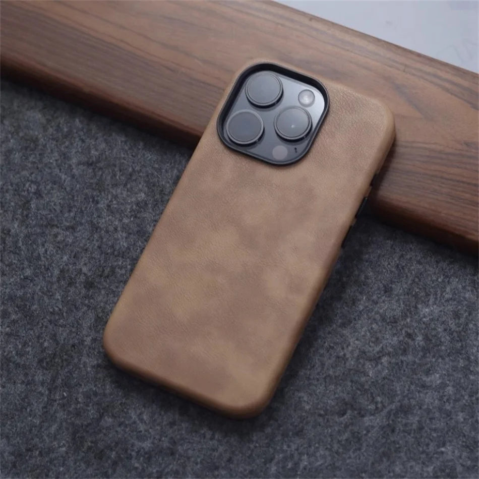 Luxury Leather MagSafe Case for iPhone 16 Series