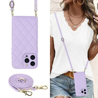 Crossbody Lanyard Leather Phone Case with Fall Prevention for iPhone 15 Series