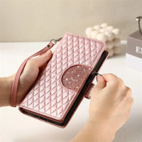 Zipper Wallet Flip Leather Phone Case with Long Lanyard for iPhone 14 Series