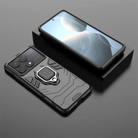 Armor Finger Ring Holder Stand PC Phone Bumper Case for Xiaomi Poco F6 Pro