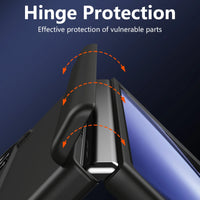 Shockproof PC Skin Feel Folding Hinge Case with Front Protective Film for Samsung Galaxy Z Fold 5