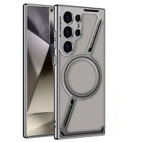 Luxury Electroplated Leather Magnetic Case for Samsung Galaxy S25 Ultra