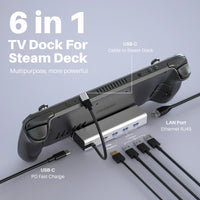 Aluminum 6-in-1 Hub Docking Station for Steam Deck