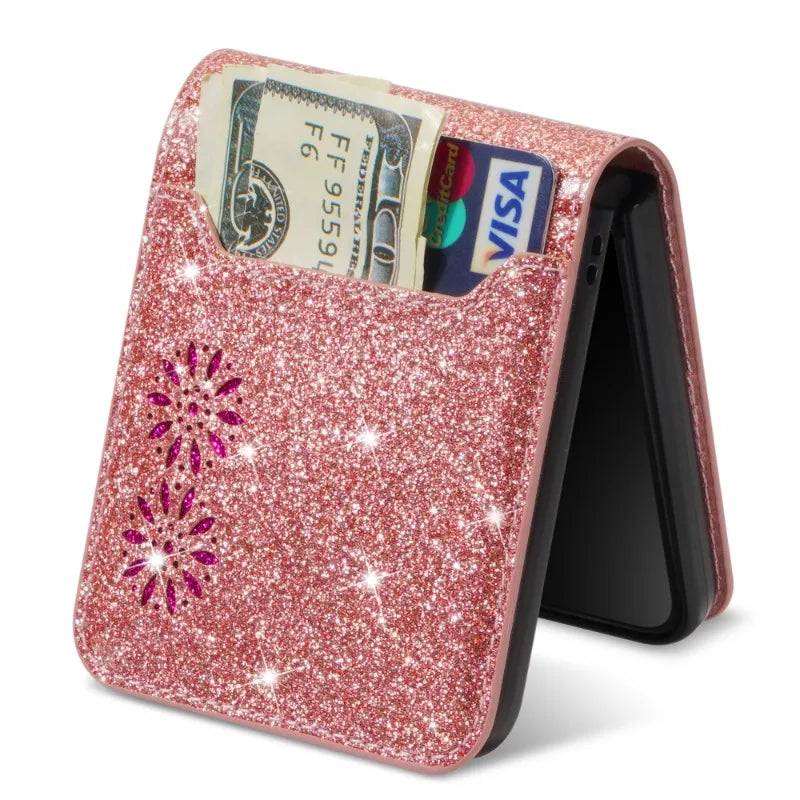 Luxury Glitter Leather Card Slot Wallet Case for Samsung Galaxy Z Flip 6