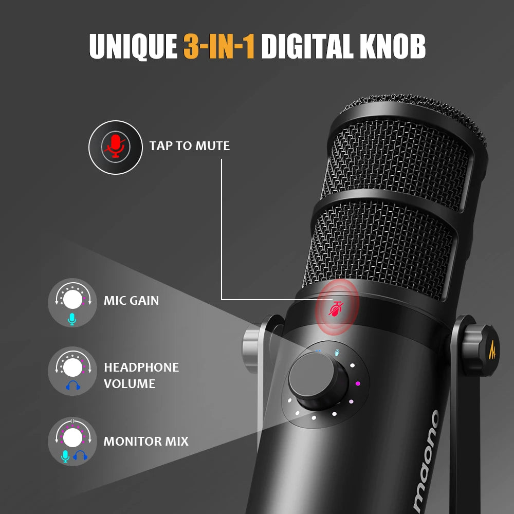 Maono PD400X USB/XLR Dynamic Microphone – Versatile Recording with Superior Clarity