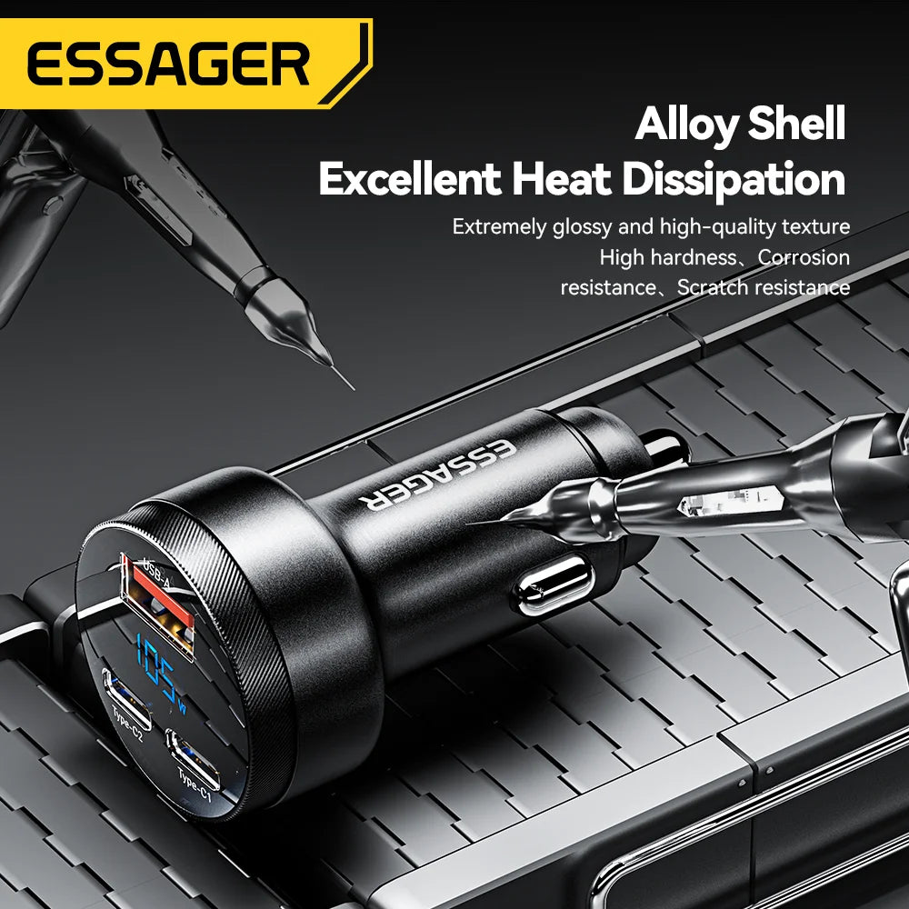 Essager 105W Car Charger with Digital Display