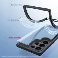 Transparent PC+TPU Back Case with Foldable Magnetic Holder for Samsung Galaxy S24 Ultra