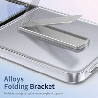 Samsung Galaxy Z Flip 5 Transparent Shockproof Case with Metal Kickstand & Built-in Screen Protector