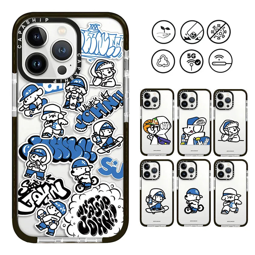 Art Creative Cute Puppy Soft TPU Shockproof Case for iPhone 15 Series