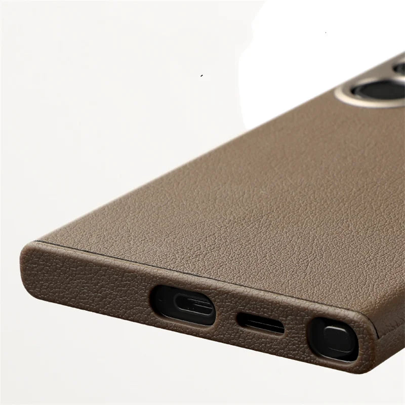 Solid Color Magnetic Leather Case for Samsung Galaxy S24 Series – Elegant & Protective