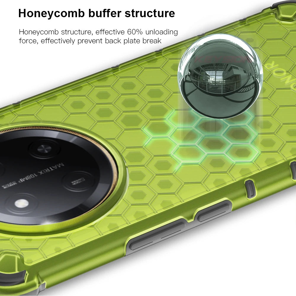 Shockproof Transparent Honeycomb Case for Honor X9c